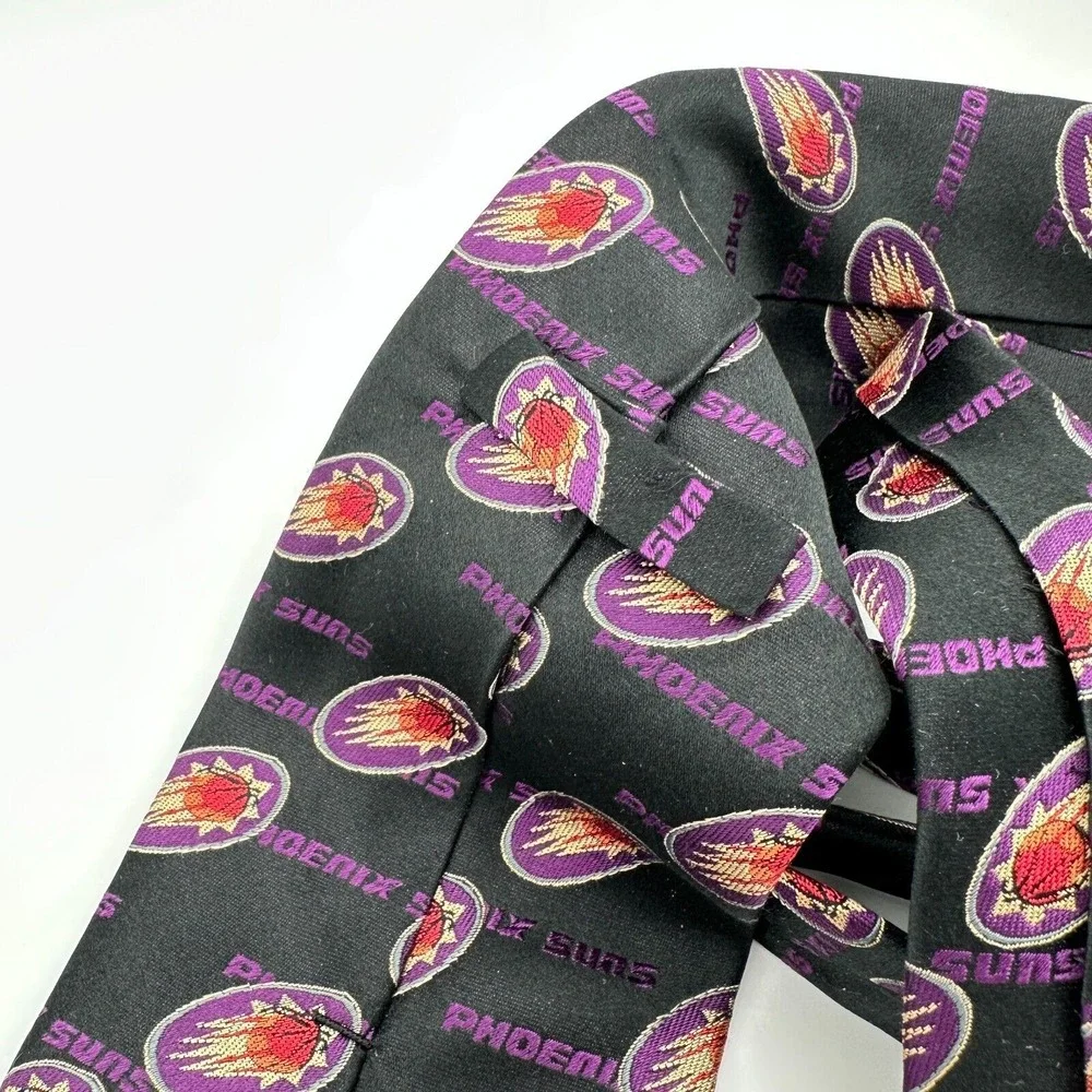 Vintage Phoenix Suns‎ Tie Purple Silk NBA Basketball Logo Sports Arizona Gift